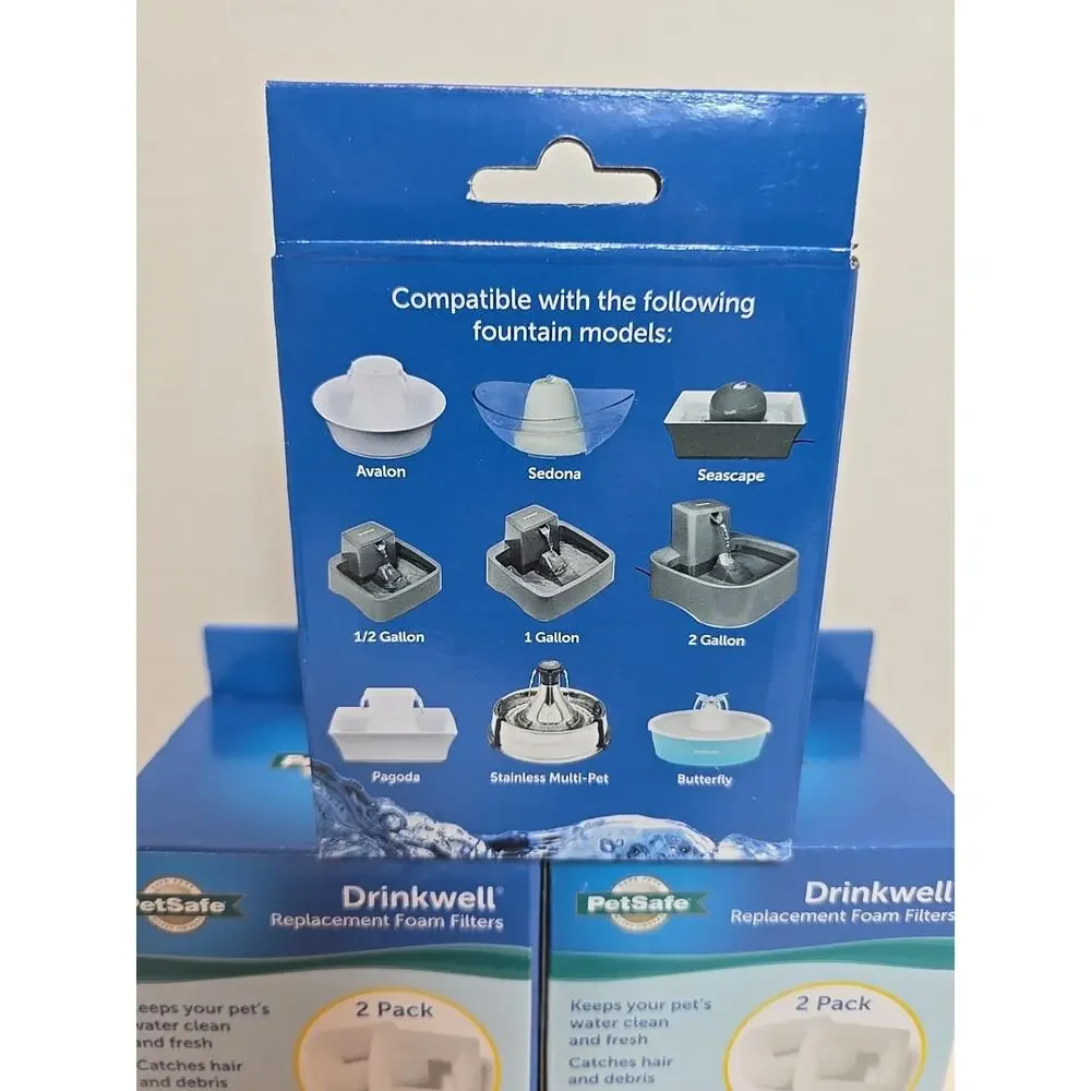 3 Boxes Petsafe Drinkwell Replacement Foam Filters #5 PAC00-13711 (6 Filters)
